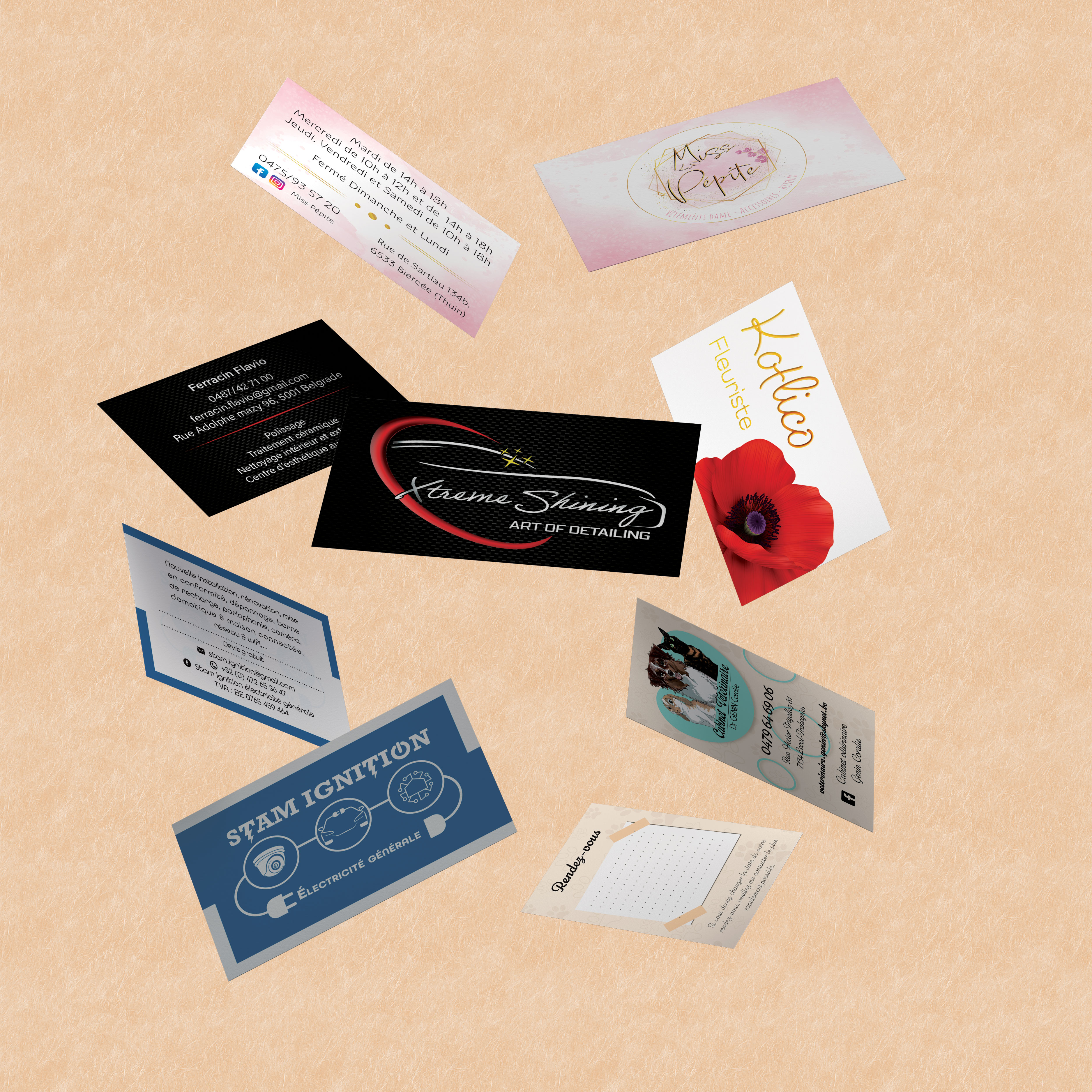 Ensemble de cartes de visite